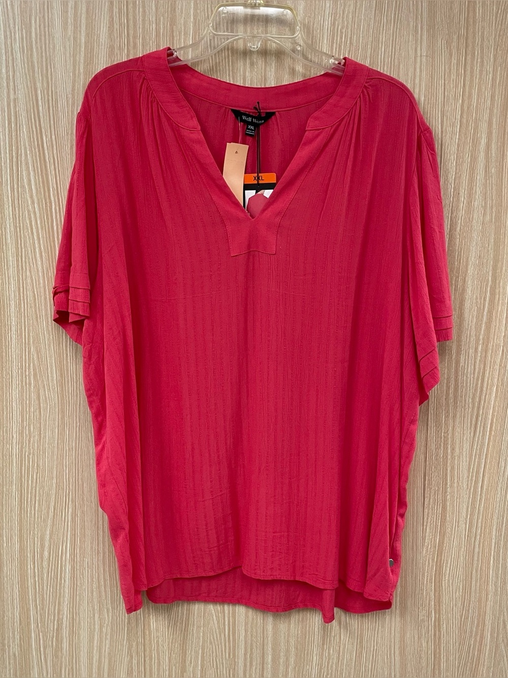 NWT Well Worn Pink Top Size 2X